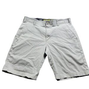Lee Extreme Comfort Shorts Mens 34 Khaki Beige Performance Series Soft Chino